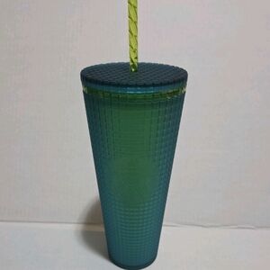Starbucks Winter 2022 - Mountain Dew Green Grid Tumbler (Cold Cup) - Venti 24 oz